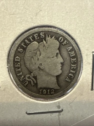 1912 P Barber Dime 90% Silver US Coin