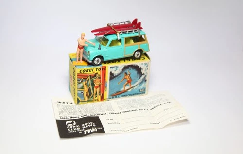 Corgi 485 BMC Mini Countryman With Surfer In Original Box - Excellent 1960s Lt 2