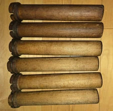 Antique Wooden Industrial Textile Spool Bobbin Bowen Hunter(?) 8.75" Set of 6