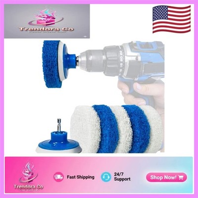 7-Piece Multi-Purpose Drill Brush Kit with Reusable Non-Scratch Scrub Pads