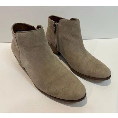 Botines Sam Edelman Petty de gamuza para mujer 8 topo punta almendra estilo clásico - Imagen 1 de 4