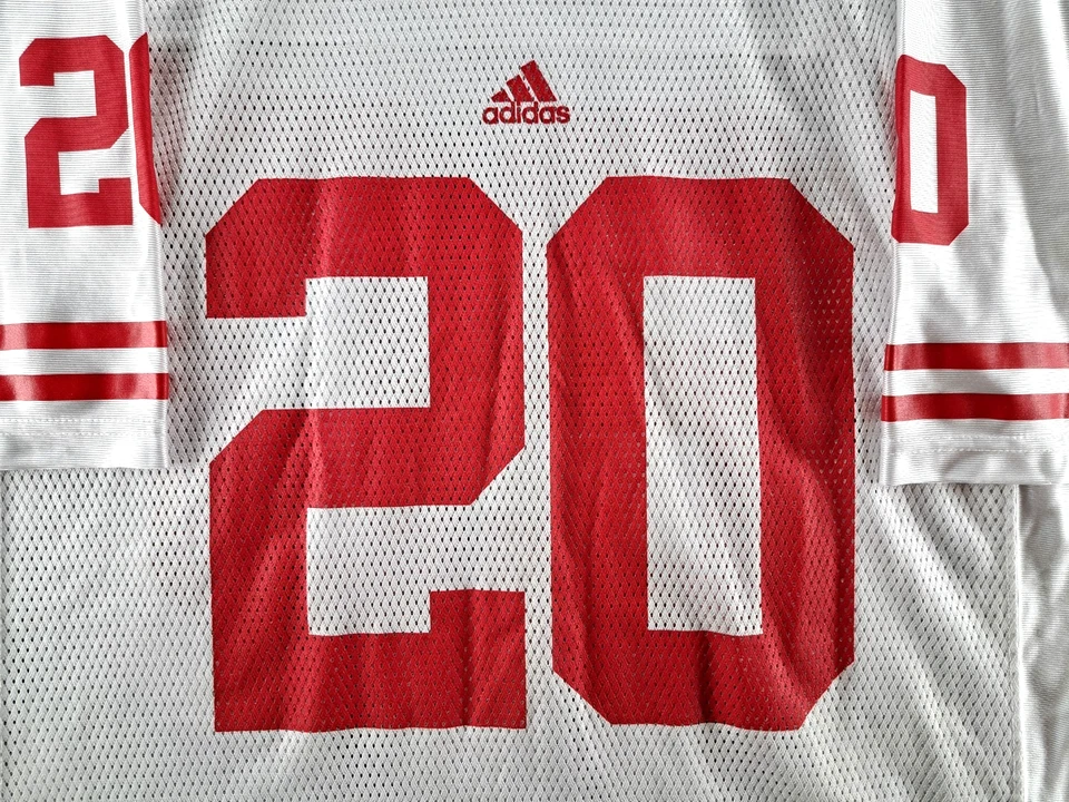 Adidas Wisconsin Badgers Jersey Mens Large White Red Football NCAA #20 Adult - Image 3 of 4