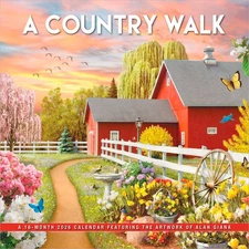 A Country Walk | 2026 12x24" (Hanging) Square Wall Calendar | Plastic-Free