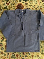 VTG 60s French Men s 42 Workwear Smock Coat Jacket Blue Made France Fades Canvas