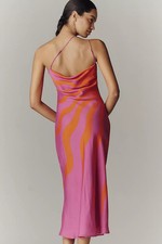 Farm Rio x Anthropologie One-Shoulder Midi Slip Dress. medium, midi length.
