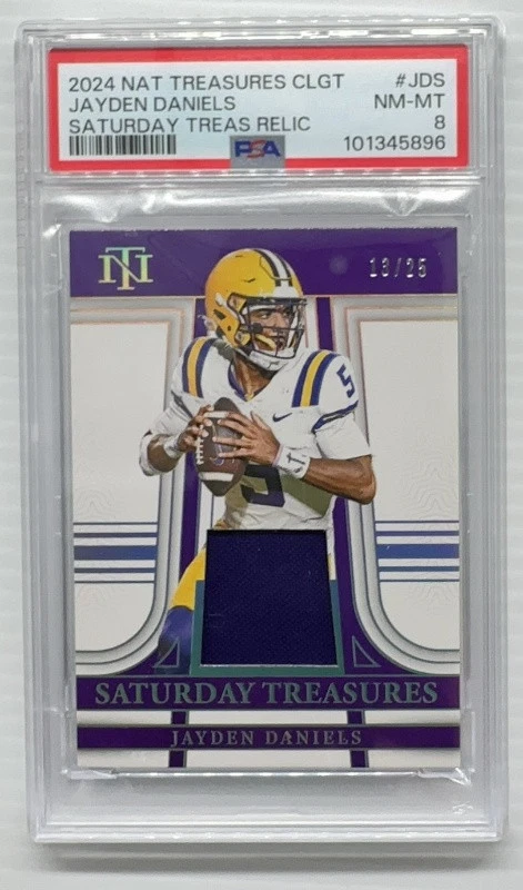 Jayden Daniels Panini Natonal Treasures Collegiate Saturday Treasures Relics #JDS Base