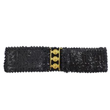 Women's Shiny Sequin Elastic Belt Wide Decorative Dress Belt Cute Belt For Gi...