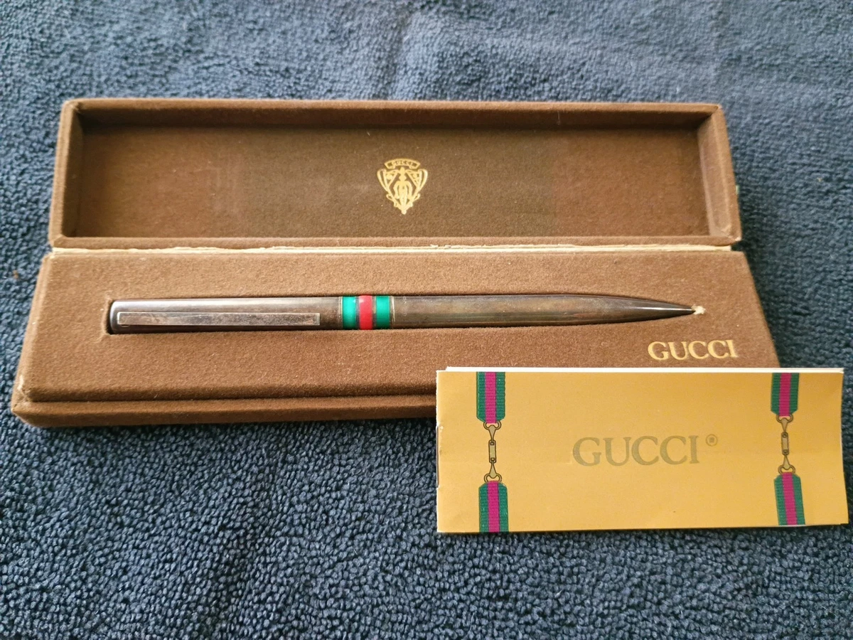 GUCCI ボールペン OLD Gucci シェリーラインボールペン（茶/箱付き） – Vintage Shop Rococo