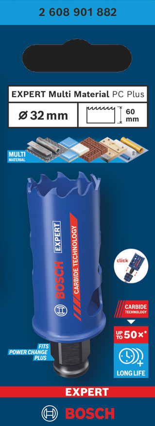 B&Q - Expert Multi Material Power Change Plus Hole Saw 32 X 60mm 2608901882 - Image 2