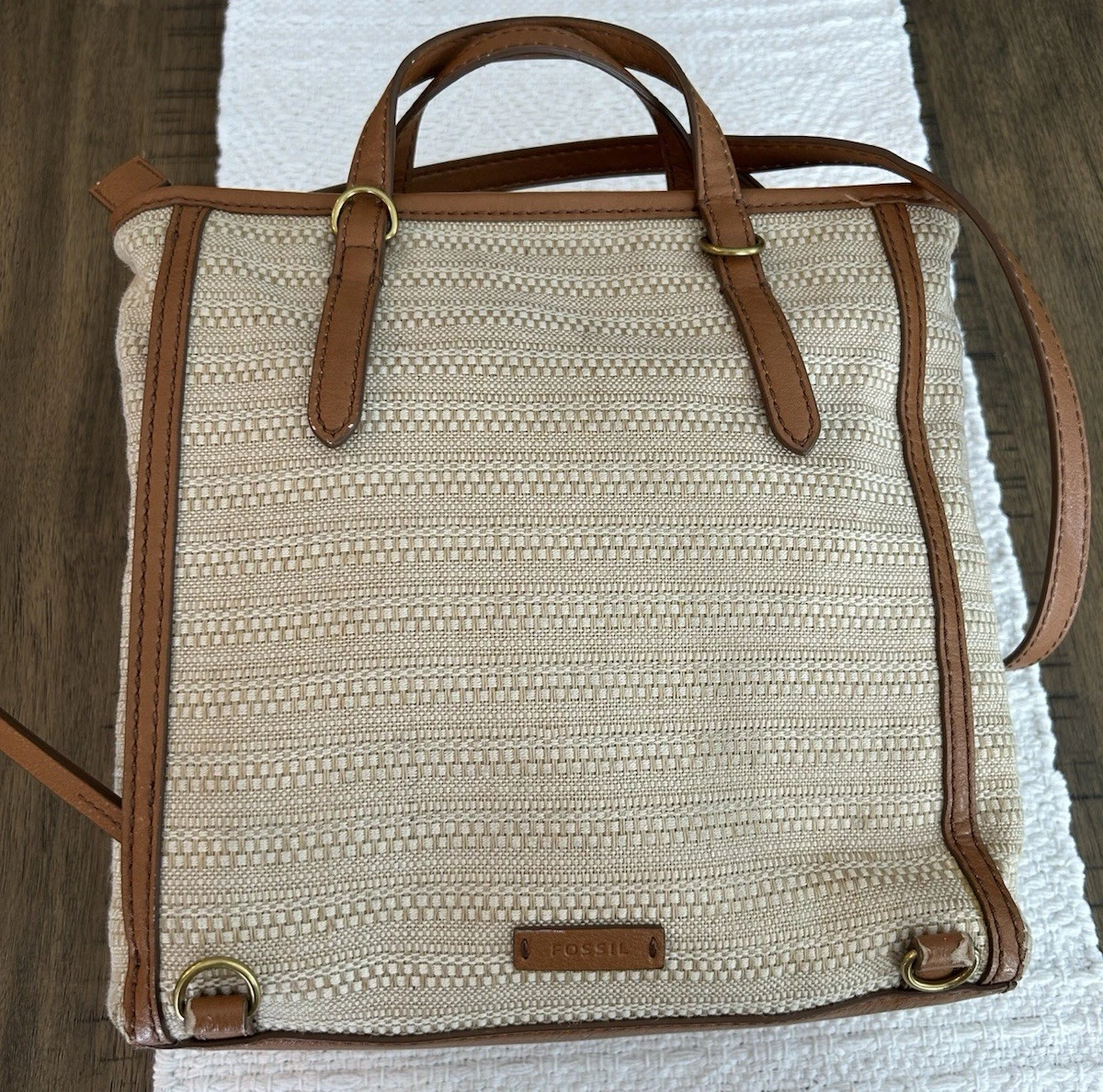 Fossil Vegan Monogram Coated Canvas Backpack Flap Closure Bag Travel Minimalist FOSSIL BROWN Is Now Live The Spring 2026 Color Collection by  main image 4