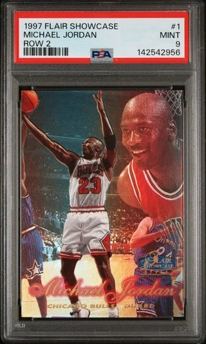 1997 FLAIR SHOWCASE ROW 2 #1 MICHAEL JORDAN PSA 9