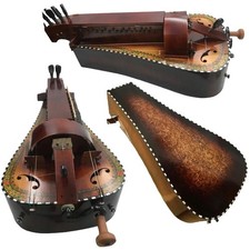 Bird's eye Maple wood Hurdy Gurdy,6 strings 24 keys ,Beautiful drawing,Free case
