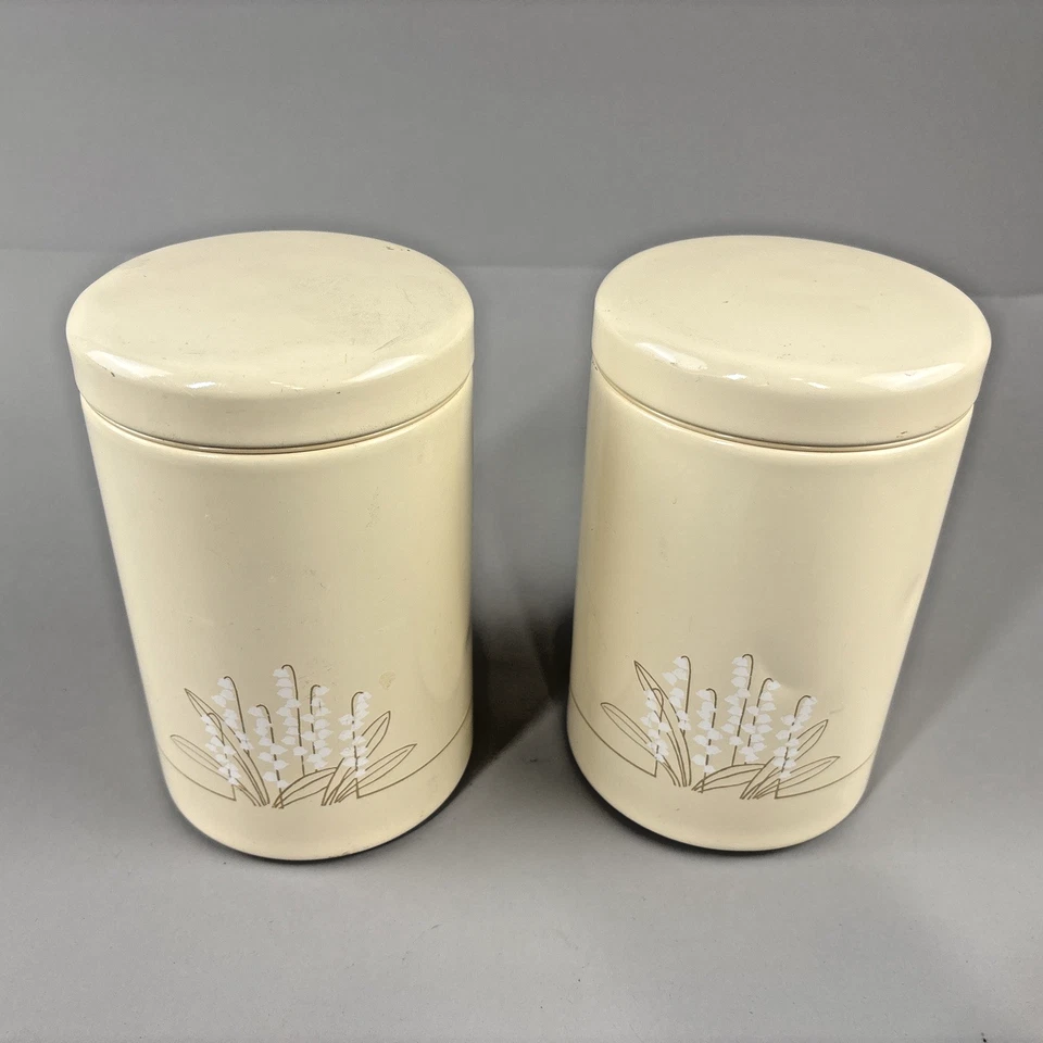 Botes Brabantia de colección Belguim Lirio del Valle Cema Lata Cocina Almacenamiento Foto 2 de 4