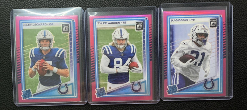 Indianapolis Colts 3 Card Lot Rookies Leonard, Warren, Giddens
