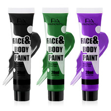 Black Green Purple Face Paint, Halloween Water-Based Body Paint