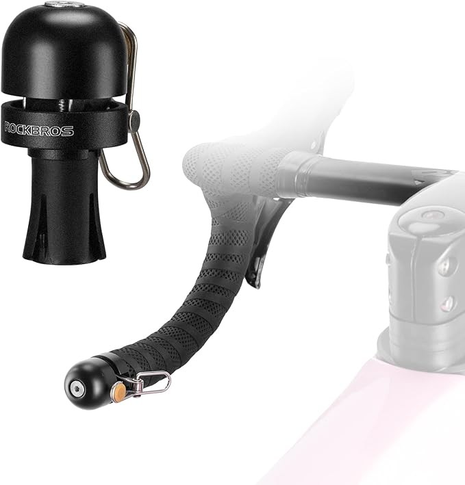 ROCKBROS Bike Handlebar End Plug Bell 100dB Lound Aluminum Alloy 18-25mm Black