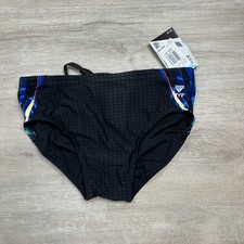 TYR Mens Durafast Racer Swimwear Brief Drawstring Black Multicolor Size 36 NWT