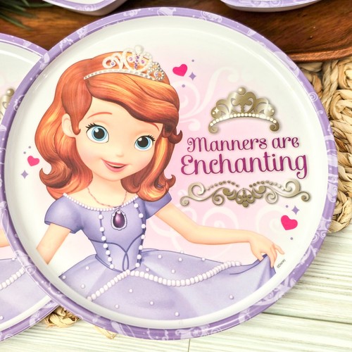 💜 Zac Designs Disney JR Sofia Sophia the First 4 Pc. Melamine Plate & Bowl Set - Picture 2 of 4