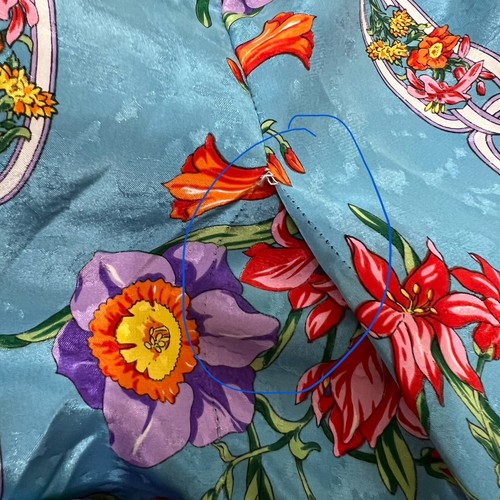 Abito da salotto vintage Ruth Norman blu colorato floreale caftano taglia unica - Foto 13 di 14