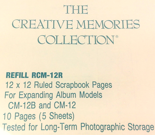 1999+Creative+Memories+12x12+Ruled+Scrapbook+Pages+5+Sheets+RCM+12r for ...