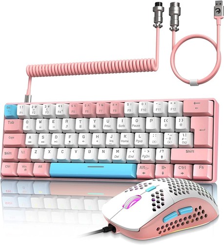 AJAZZ AK33 Wired Mechanical Gaming Keyboard,White Backlit,Anti-ghosting,PinkCute - Picture 45 of 64