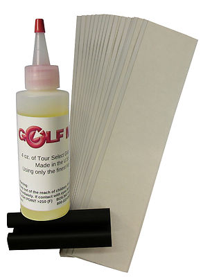 Golf Club Grip Kit 15 Tape Strips & instructions, 1 Solvent bottle, 1 Vise Clamp