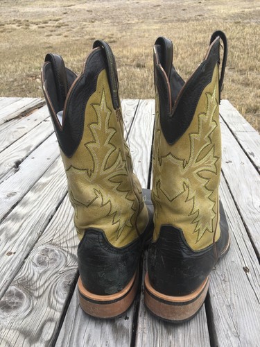 Ariat Sweetwater Black Green Leather Square Toe Cowboy Boots Size 7.5D 10008807 - Picture 16 of 18