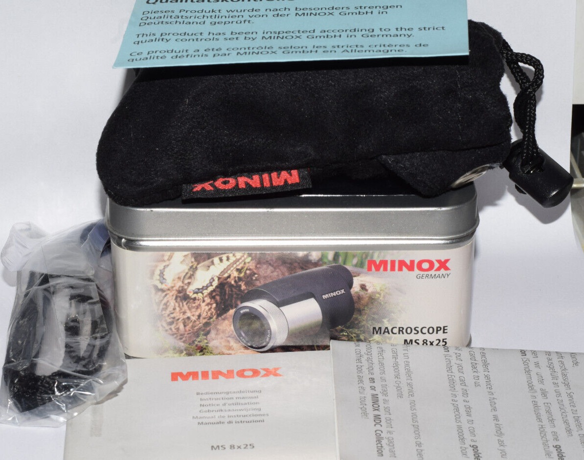 Minox Minoscope MS .3- Infinity 8×25 Monocular with Strap Case Box