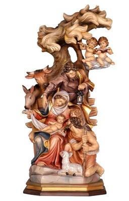PEMA Hand Carved & Painted Block Nativity Scene - 5'' Woodcarving from Italy