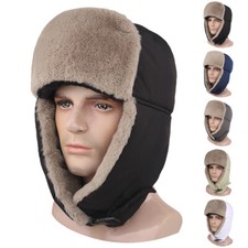 Winter Aviator Ushanka Hat Windproof Fur Ear Flaps Warm Skiing Cap for Men Women