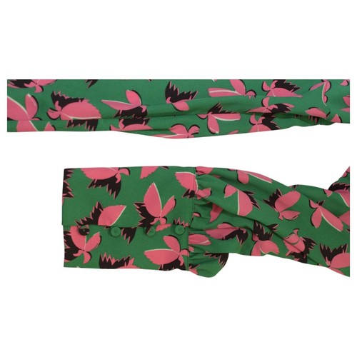 Vestido DVF Diane Von Furstenberg Glamazon Verde Rosa Floral Hasta la pantorrilla talla 10 - Imagen 7 de 8
