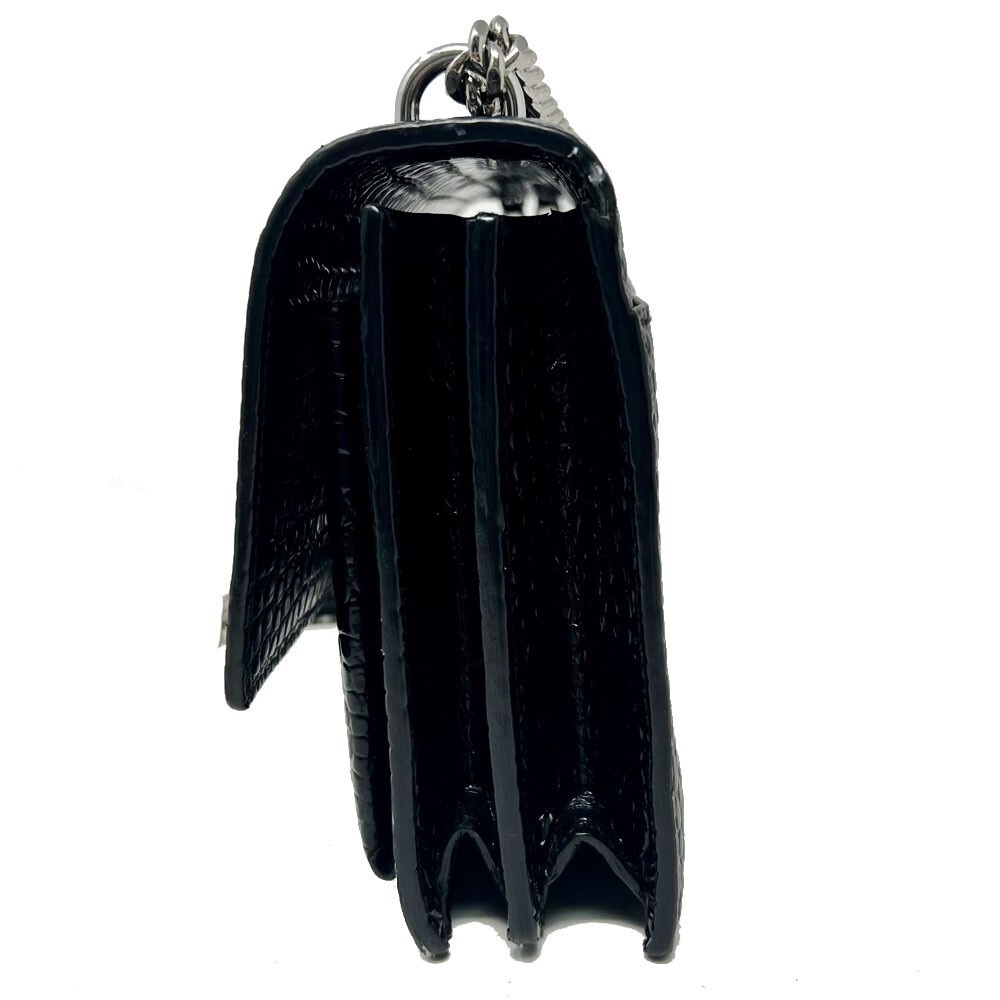 SAINT LAURENT YSL Sunset Borsa in pelle in rilievo coccodrillo medio con cinturino catena a tracolla