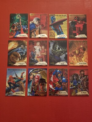 SKYBOX - MARVEL CREATORS COLLECTION - EDITOR CHOICE CHASE CARD SET OF 12 - 1998