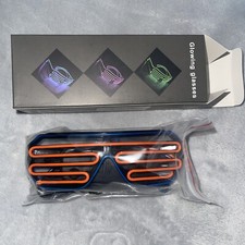 Light Up Glow Shutter Glasses Wire Neon Rave Glasses Party Nightclubs - Orange