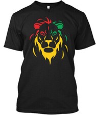 Rastafari Reggae Lion Red Yellow Green T-Shirt Made in the USA Size S to 5XL