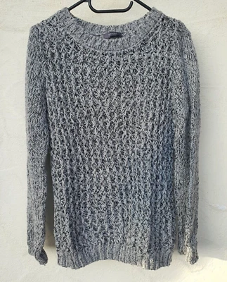 Damen Grobstrick Sweat Pullover Hoodie Gr. S Yessica Hellgrau Glitzer ( 1205 ) - Bild 1 von 4