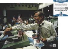 CHUCK LEWIS - NASA FLIGHT DIRECTOR SIGNED 8x10 PHOTO CHARLES BECKETT COA BAS