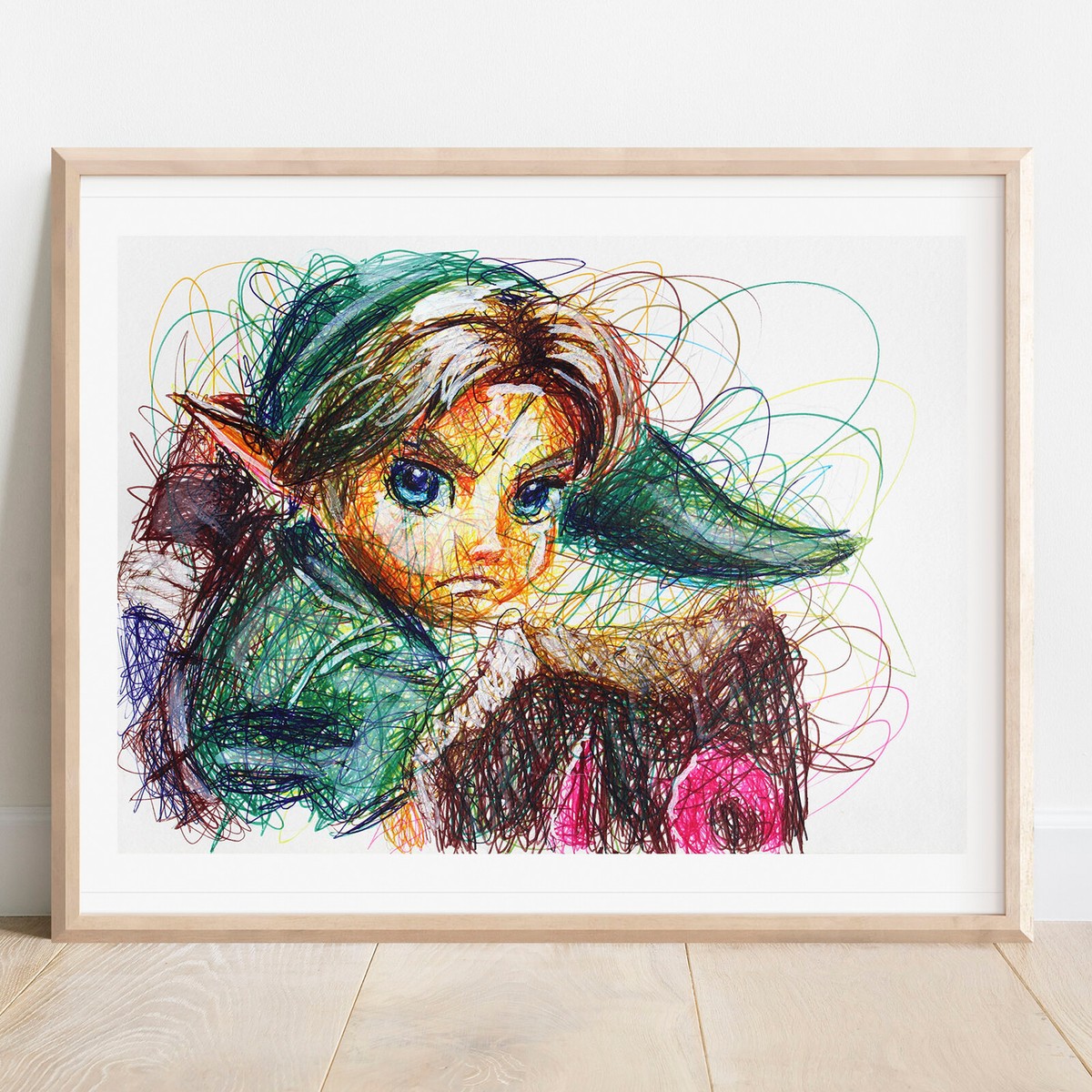 Young link Ballpoint Pen Print, Legend of Zelda Majora's Mask Art