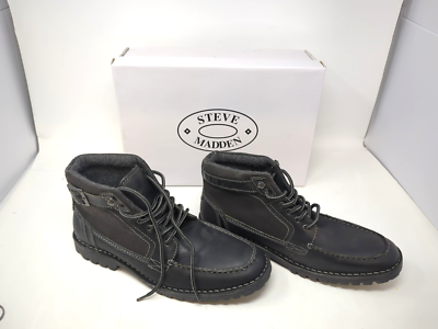 Steve Madden Welcome Boots Men 11 Ankle Leather Combat Buckle Black Box 81eXtZcGF4L._AC_UY900_.jpg main image 4