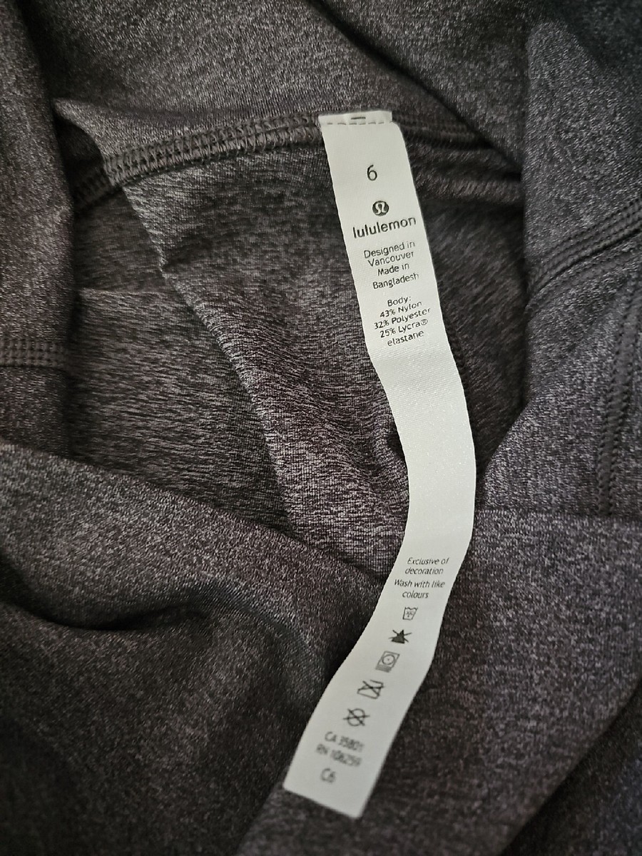 トップス n Lululemon Wunder Under Heathered Black Cropped Leggings Size 6