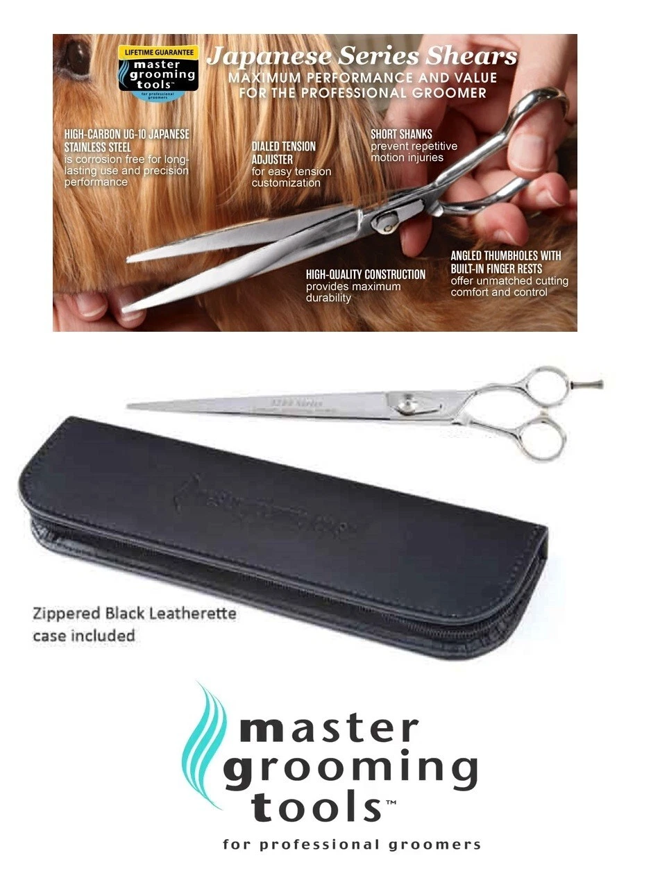 PRO PET Dog Grooming 9.5" STRAIGHT 440C STAINLESS STEEL Shears Scissors w/CASE