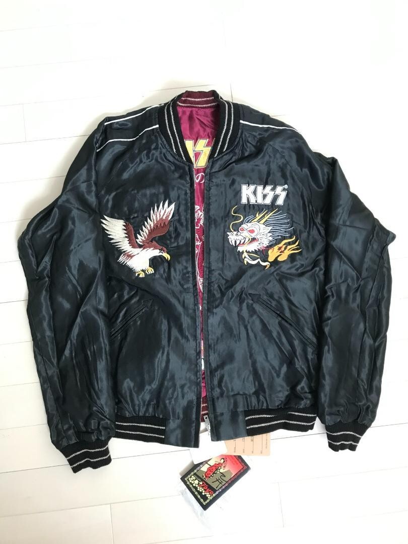 KISS & Tailor Toyo Collab Sukajan Size M Wine Black Reversible