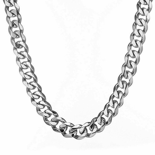 15 mm Schwer Herren Halsband Edelstahl Silber Panzer Kubanische Kette Halskette 16-40 Zoll - Bild 4 von 9