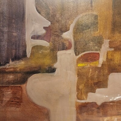 VINTAGE JOAN MCKINNEY BROWN IMAGE ORIGINAL WATERCOLOR ON PAPER SIGNED