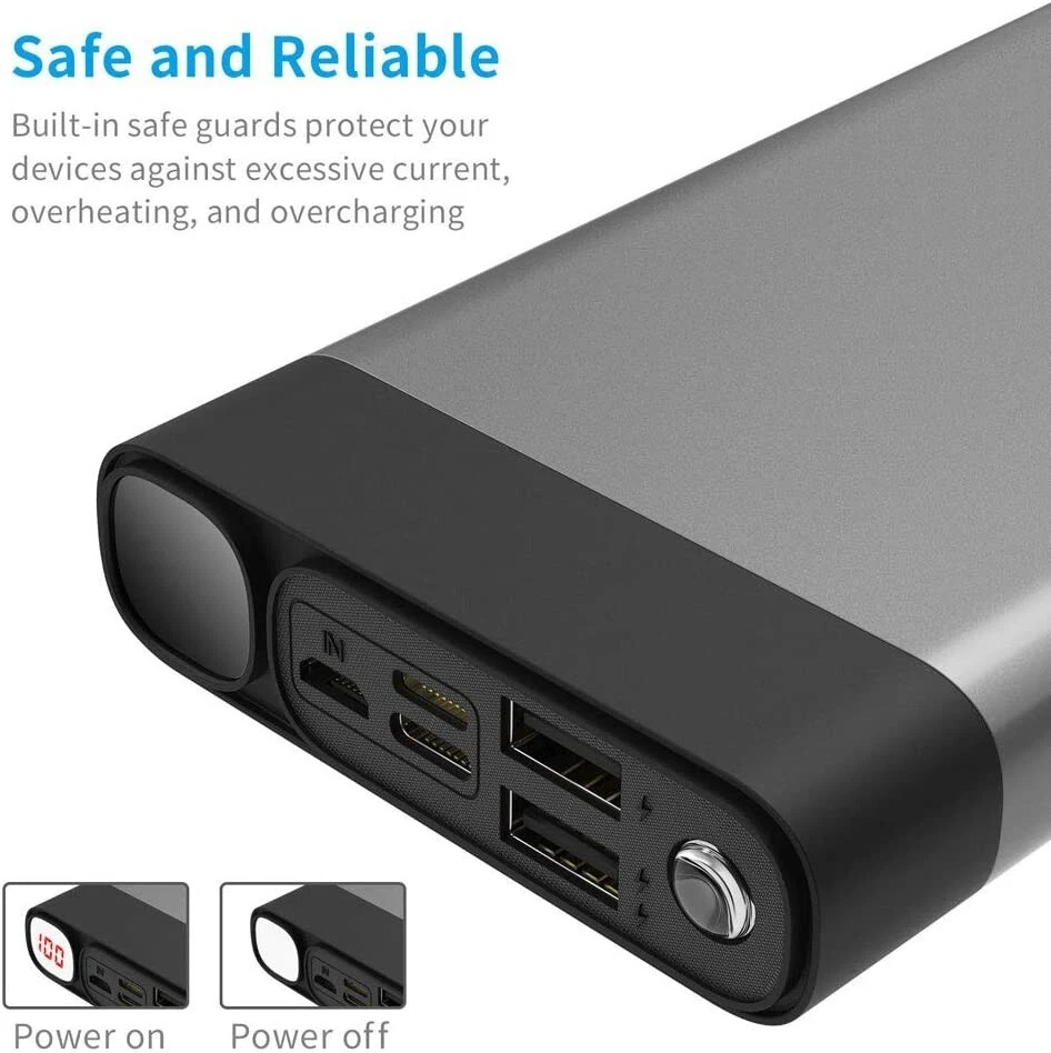 🔥🔥Elefull Portable 30000mAh 2USB Ports/Super Bright Flashlight Power  Bank🔥🔥