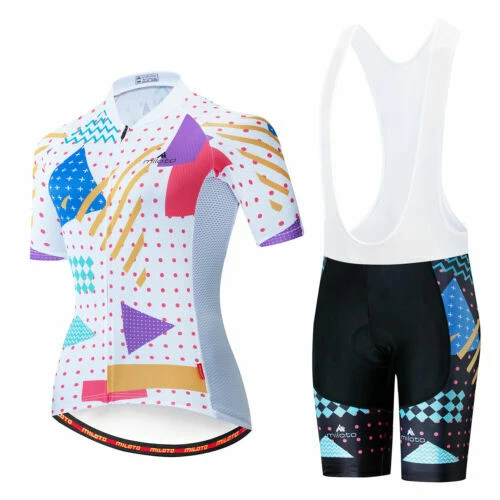 White Short Sleeve Cycling Jersey Sets