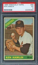 1966 Venezuela Topps #69 Ken Hamlin PSA 5 Washington Senators