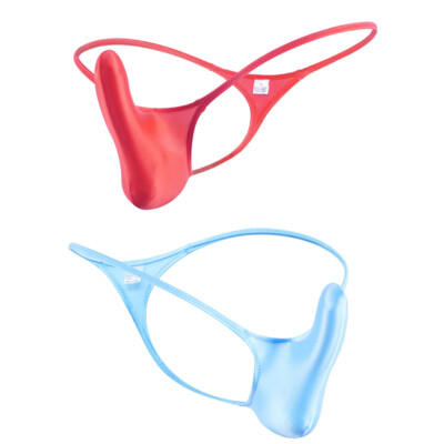 Men Sexy Shiny Underwear Thong Low Waist T-Back G-String Pouch Underpants Briefs
