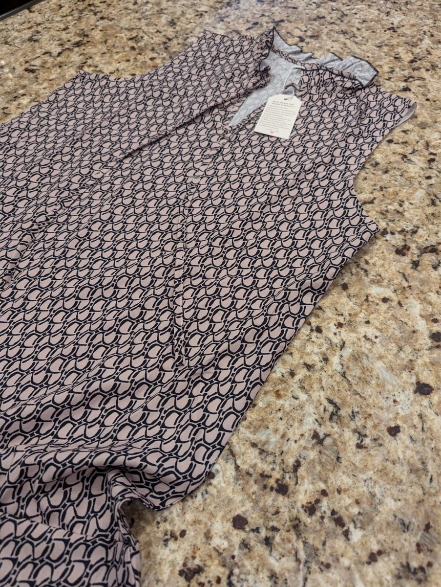 Fashion Says 'Me Too' Style Says 'Only Me' Womens Dress Tan Black Pattern  sz M | eBay