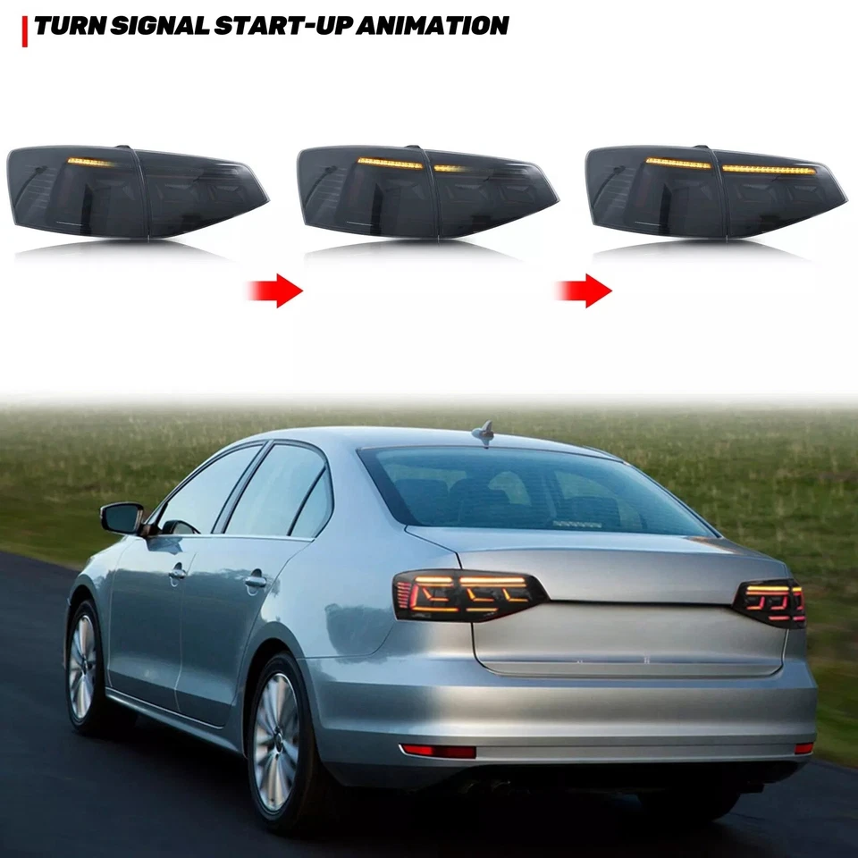 LED Tail Lights For 2015-2018 Volkswagen VW Jetta MK6 Smoke Start UP Animation Foto 3 de 4
